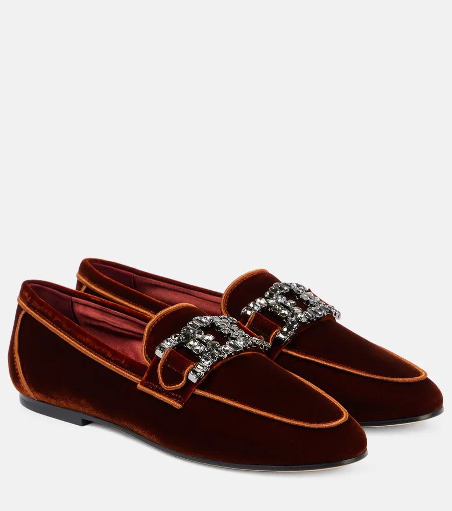 Kate embellished velvet loafers