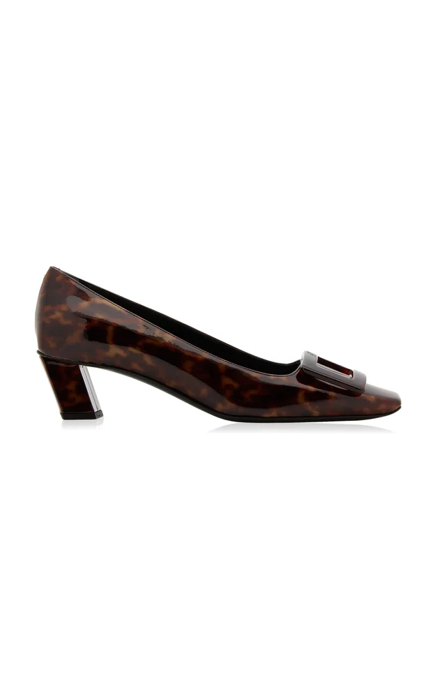 Belle Vivier Tortoiseshell Patent Leather Pumps