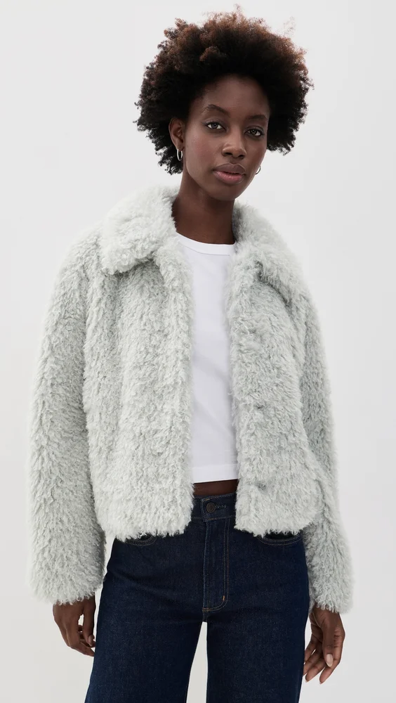 Vince Faux Fur Cropped Jacket