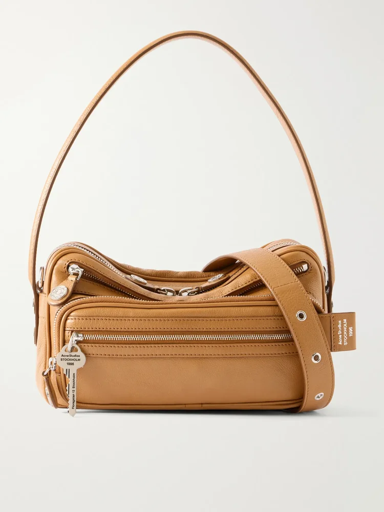 Camero Party logo-embossed leather shoulder bag