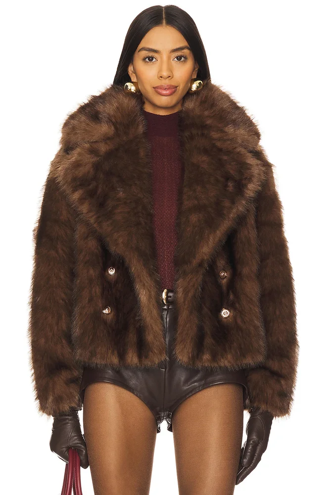 The Cornelia Faux Fur Peacoat