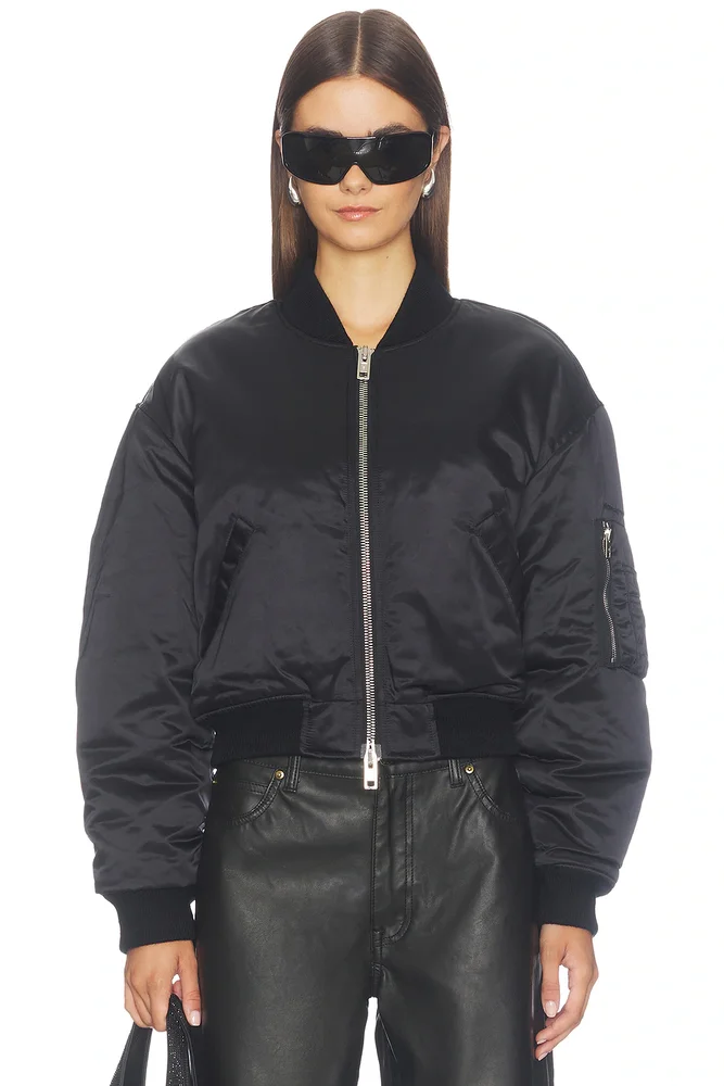 Bomber Jacket with Faux Fur Lining