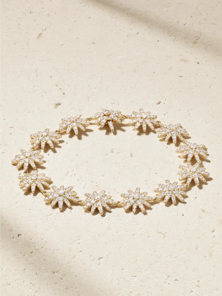 Starburst 18-karat gold diamond bracelet