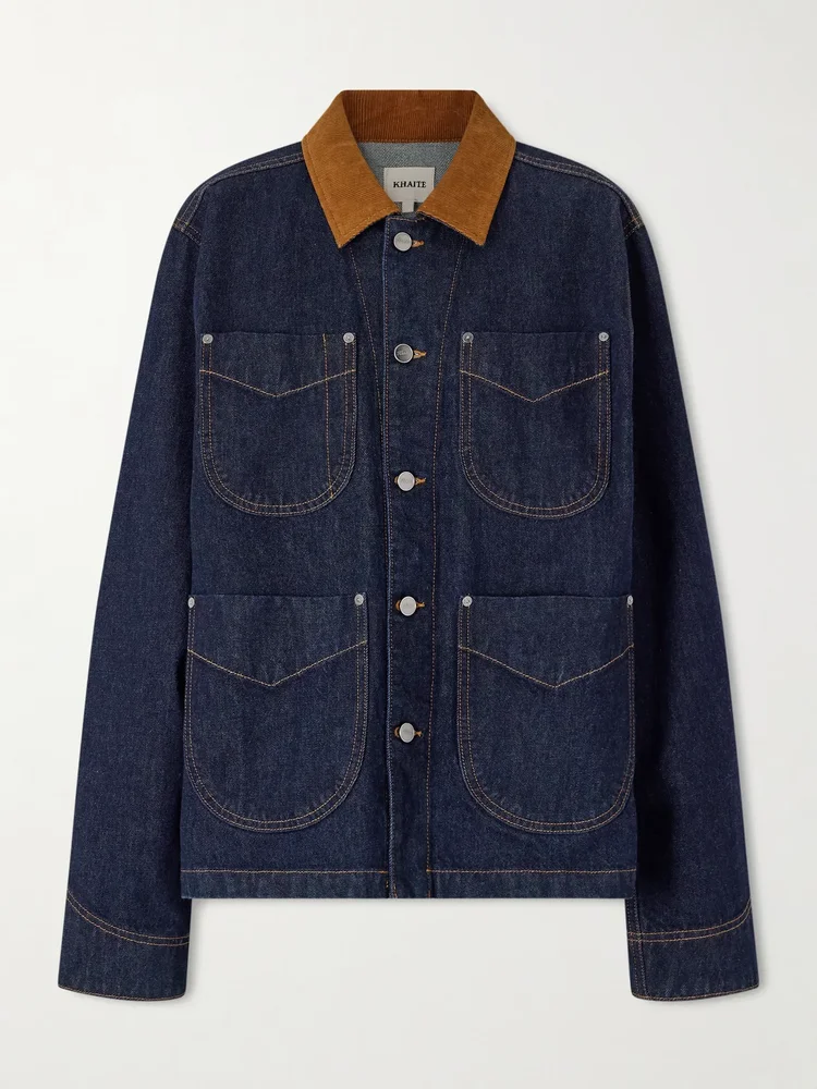 Wyatt corduroy-trimmed denim jacket