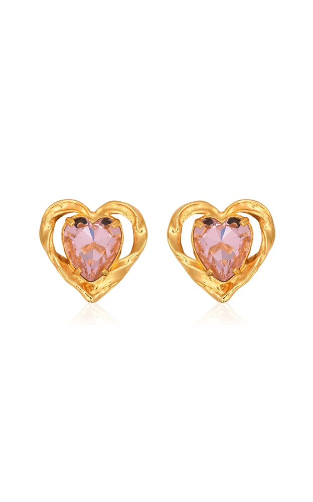 Small Heart Stone Earrings