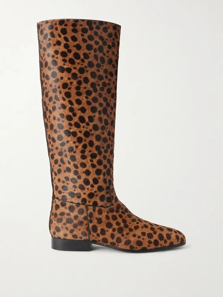 rein it animal print pony hair knee boots