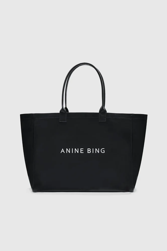 Leo Coated Canvas Tote - Black