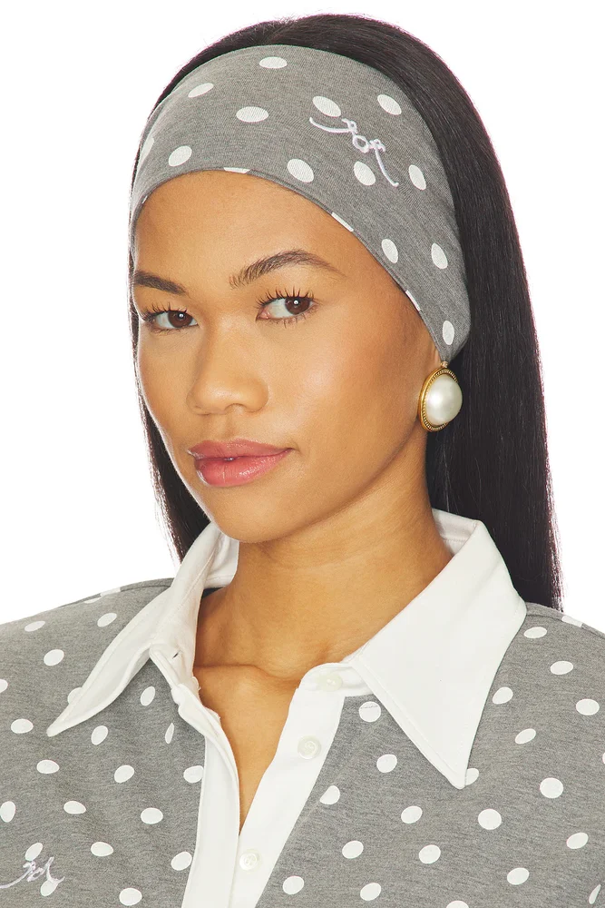 Polka Dot Headband in Grey