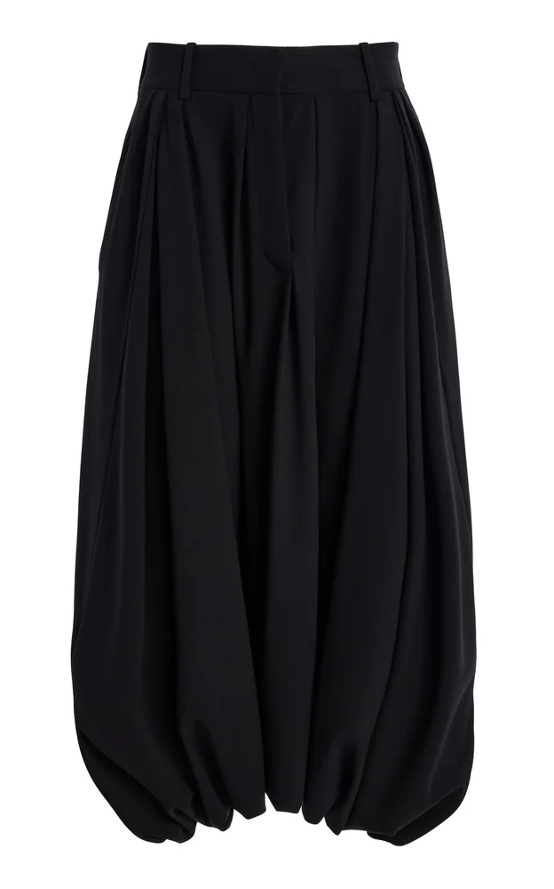 Draped Stretch-Tissue Wool Crepe Culottes