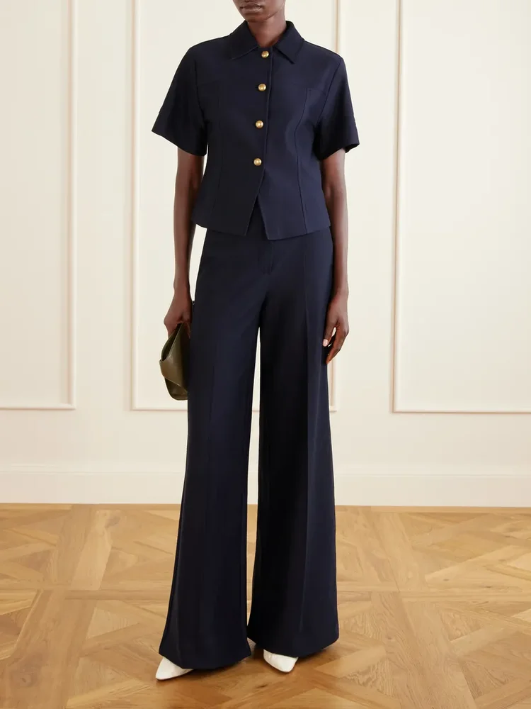 Pinza cotton-jersey wide-leg pants