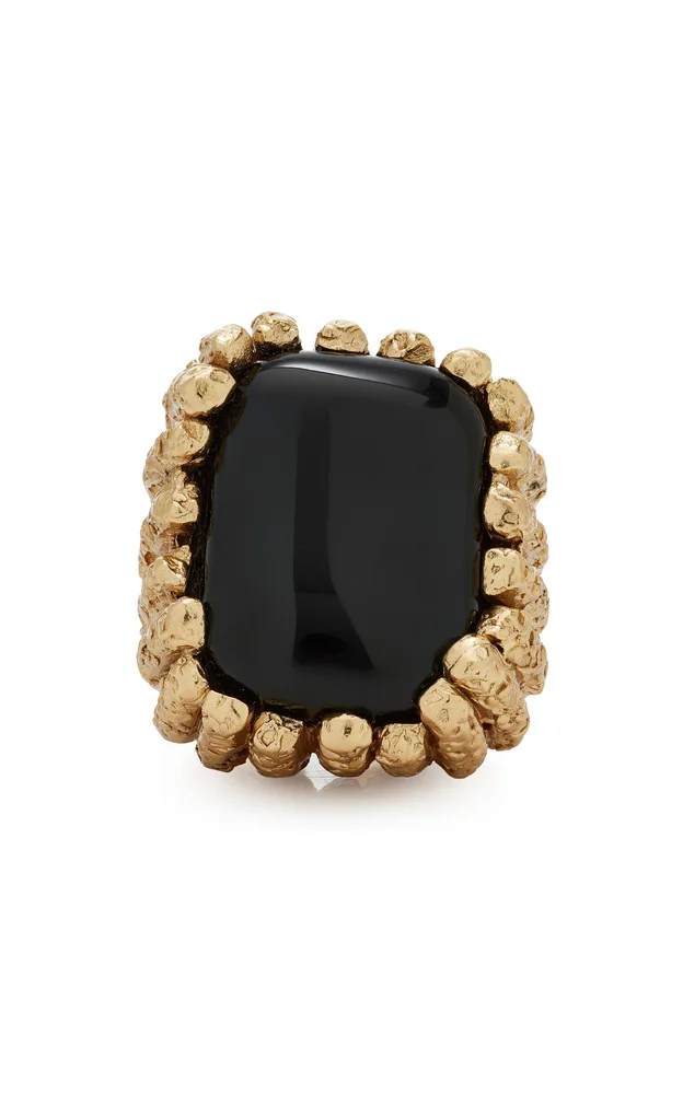 Bosco 18K Gold-Plated Pewter Resin Ring