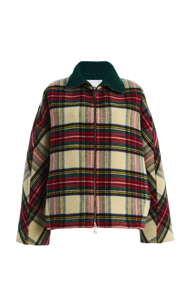 AJ Tartan-Checked Wool Jacket