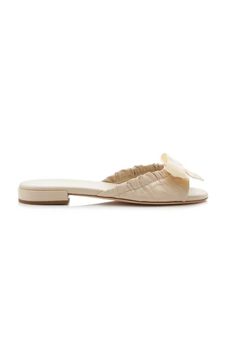Grosgrain-Trimmed Leather Sandals