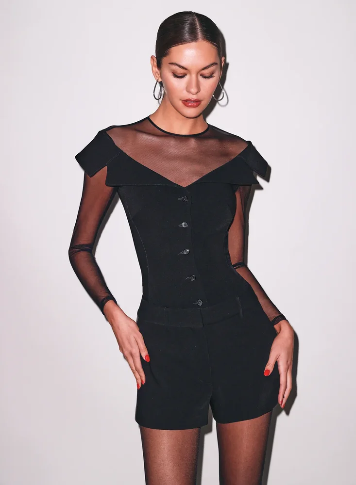 Cold Shoulder Tailored Bodysuit