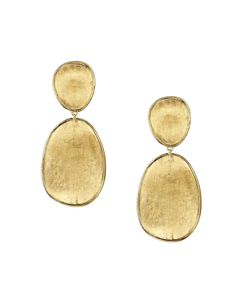 18K Yellow Gold Lunaria Two Tiered Drop Earrings