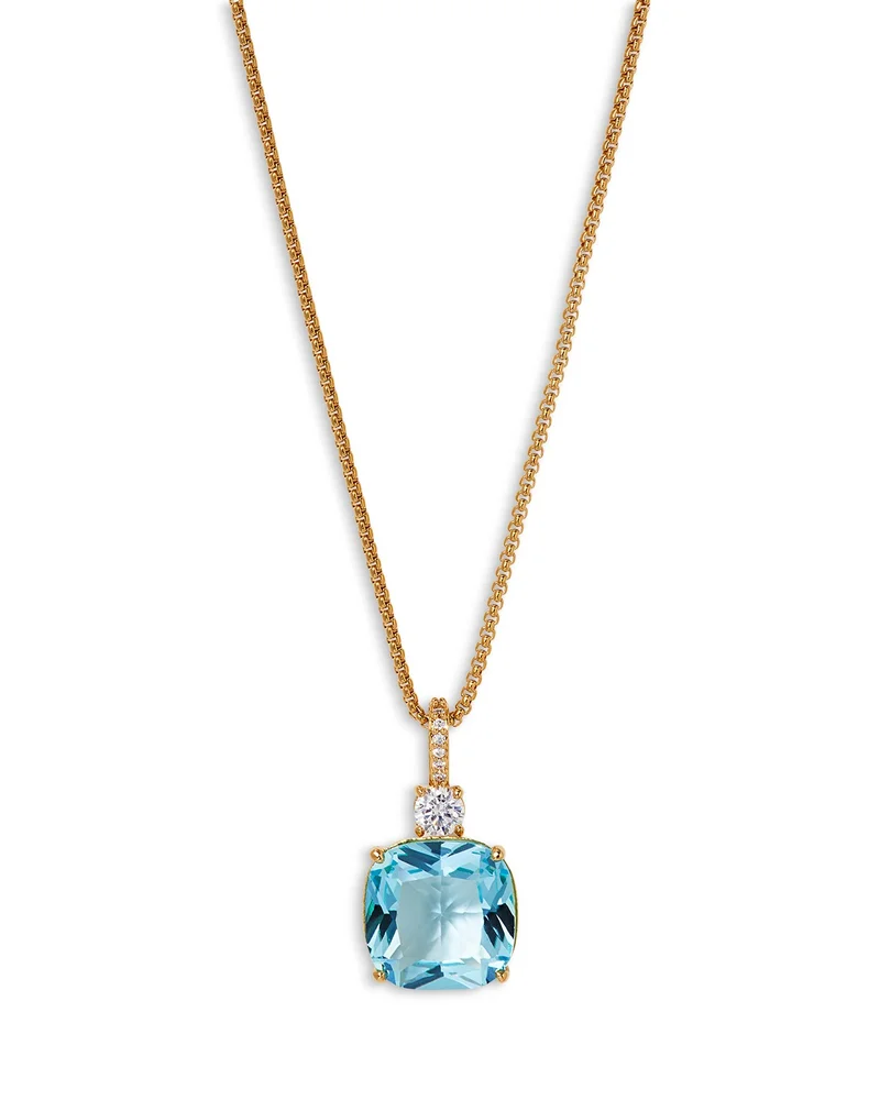 Macaron Cubic Zirconia Pendant Necklace in 18K Gold Plated, 16"-18"