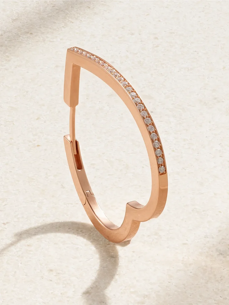 Antifer Heart Large 18-karat rose gold diamond single earring