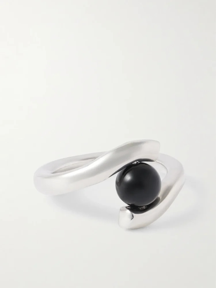 Claire recycled sterling silver onyx ring