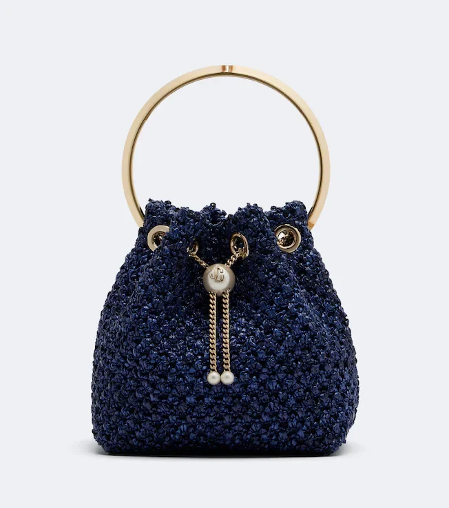 Bon Bon Small raffia-effect bucket bag