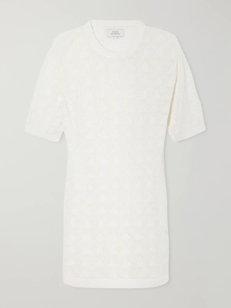 Armas pointelle-knit mini dress