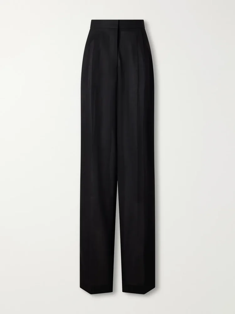 wool wide leg pants