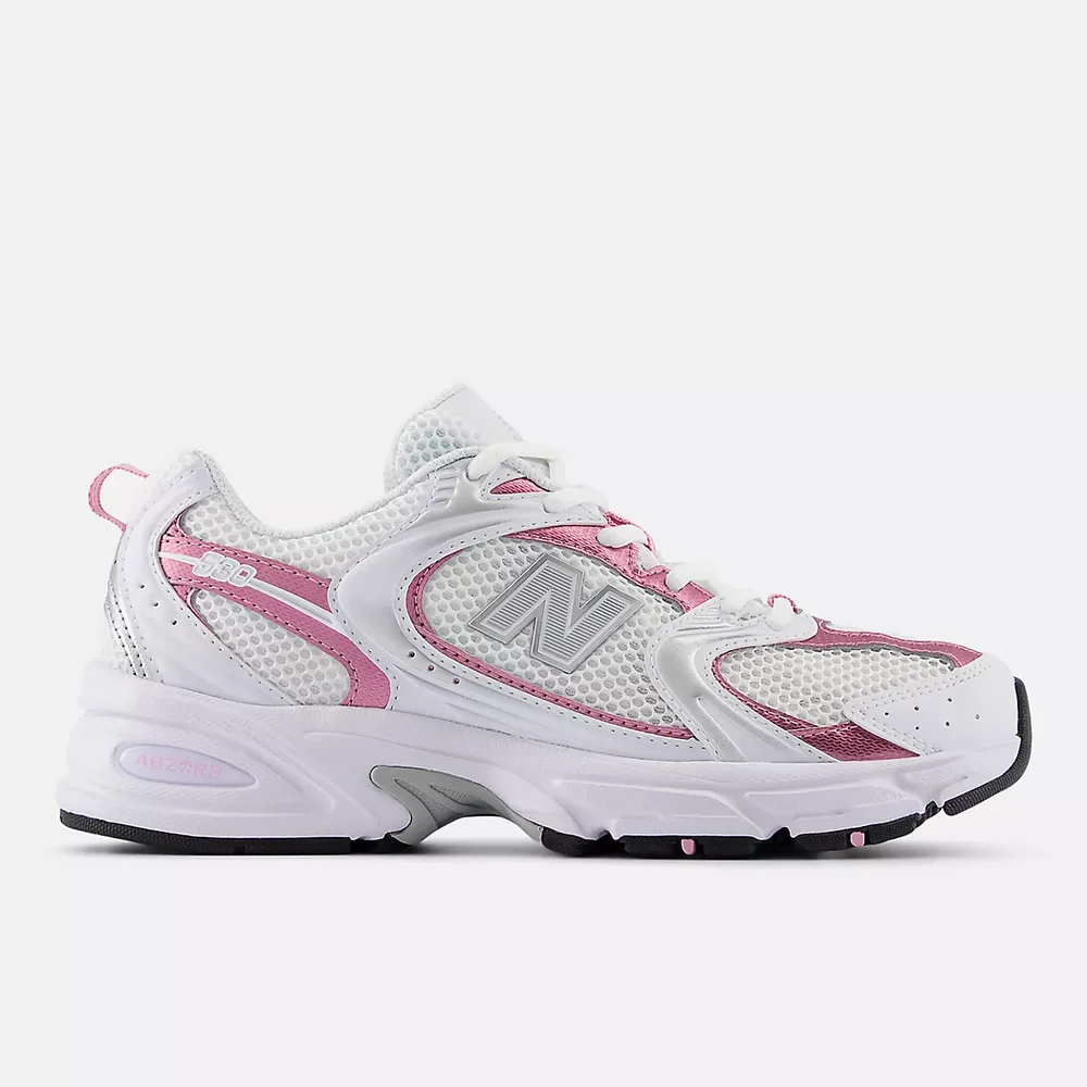 530 Sneaker in White, Pink Sugar and Silver