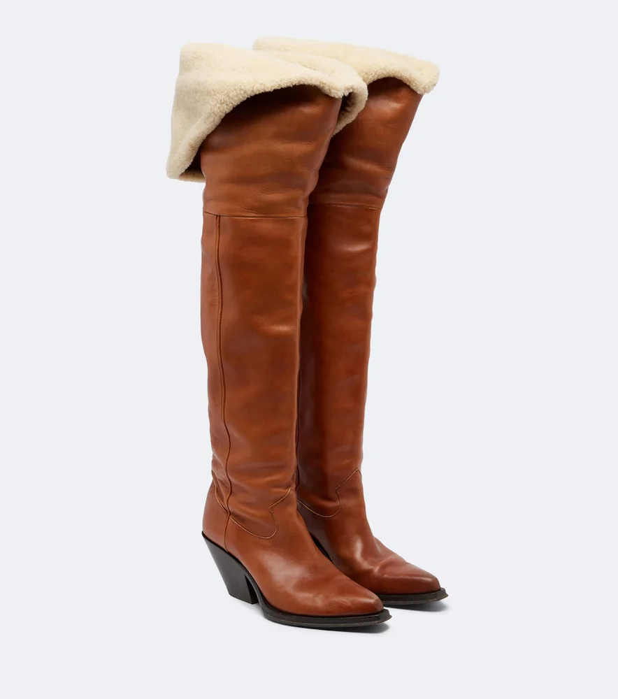 Azelan leather over-the-knee boots