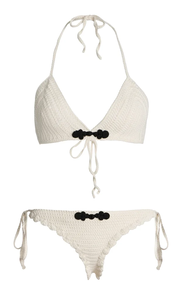 Plage Pointelle-Knit Organic Cotton Bikini
