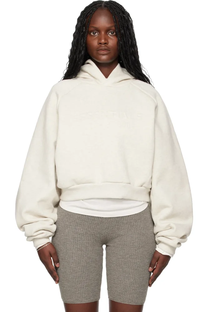 Gray Holiday Embossed 90s Raglan Hoodie