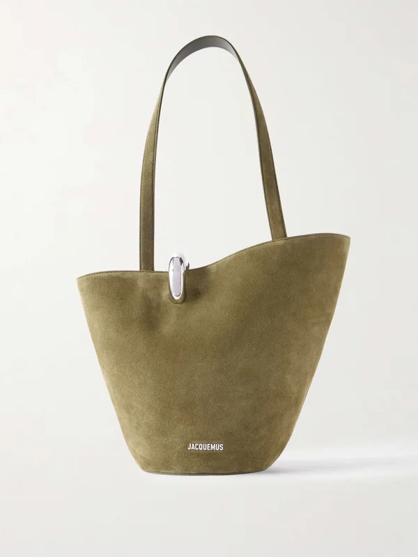JACQUEMUS Le Bambola Moyen embellished suede bag
