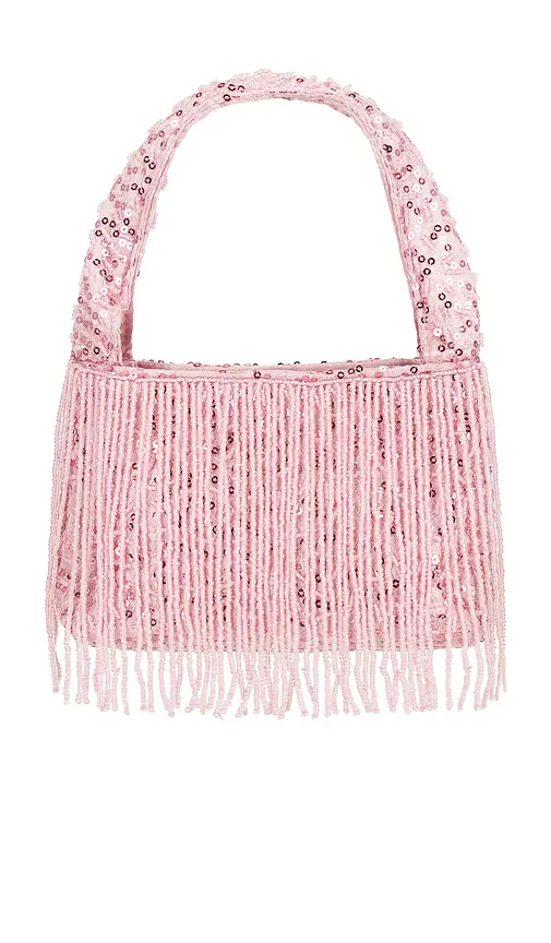 Compact Sequin Bag With Cascading Frin