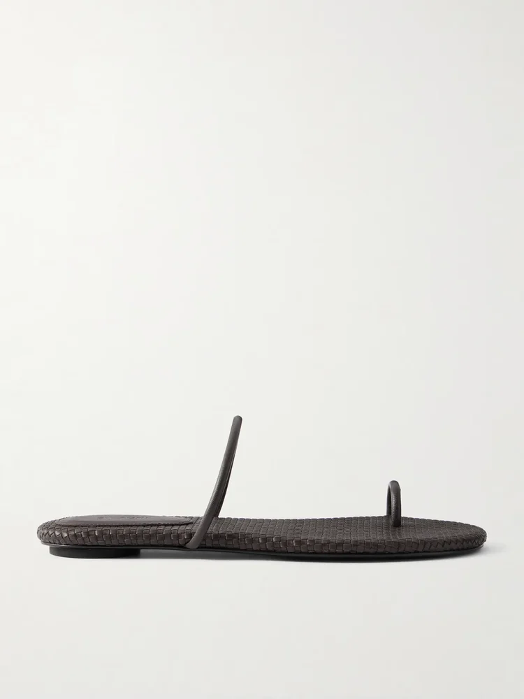 Woven leather sandals