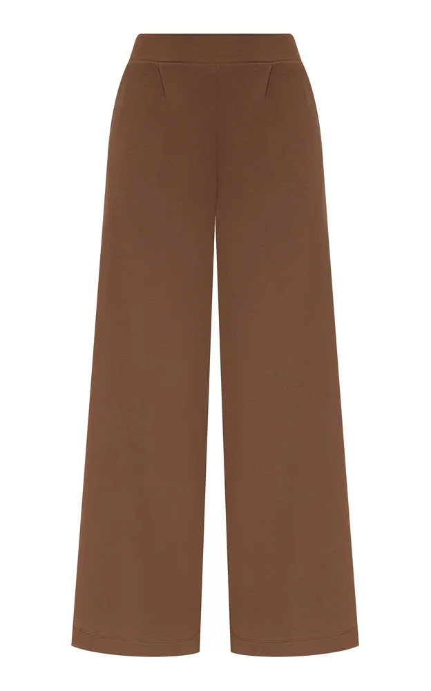 Celebrada Mid-Rise Stretch-Cotton Wide-Leg Pants