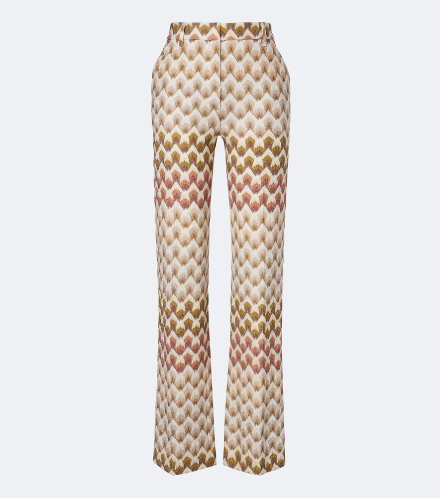 Lamé straight pants