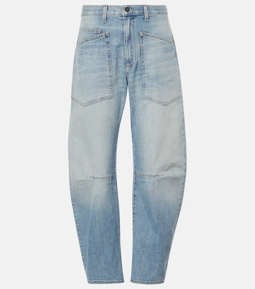 Shon high-rise barrel-leg jeans