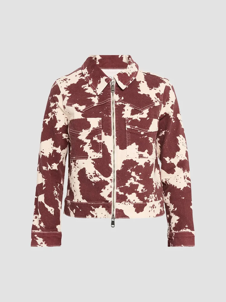 Trabuco Cow-Printed Stretch-Cotton Jacket