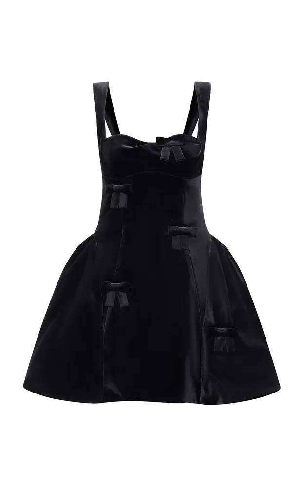 Ariel Bow Velvet Mini Dress