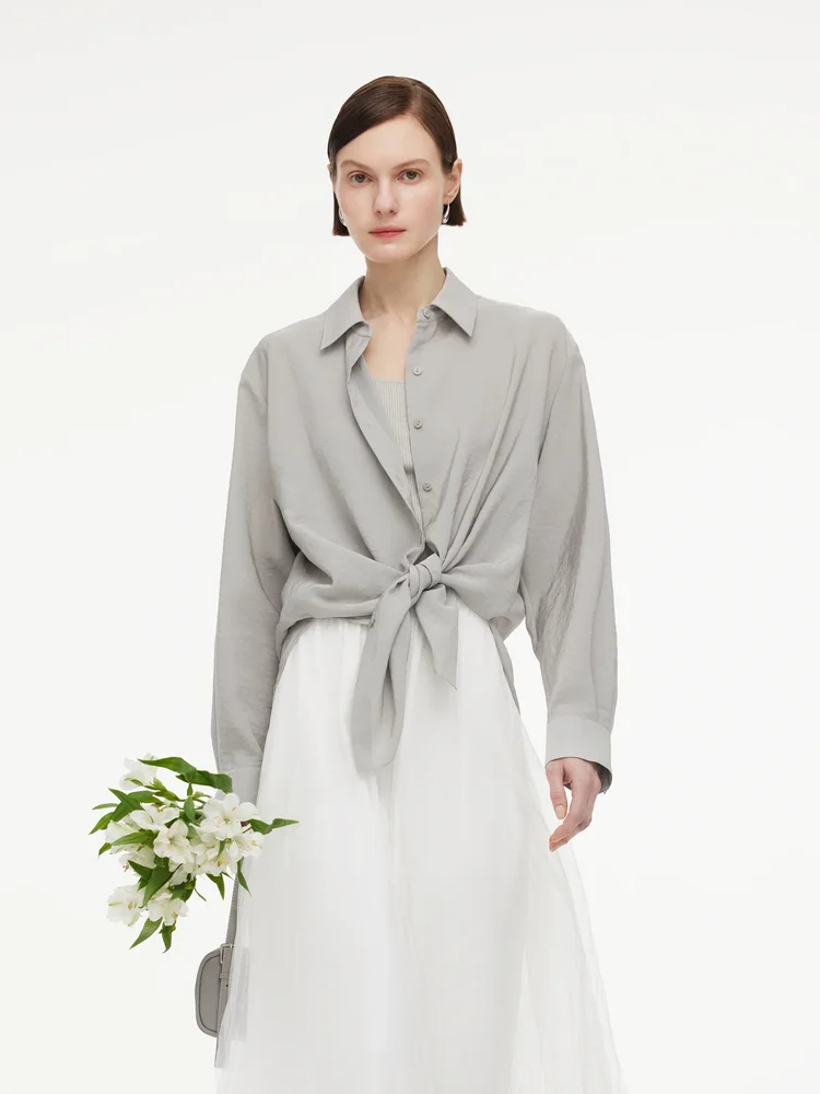 Triacetate Blend Women Oversized Shirt