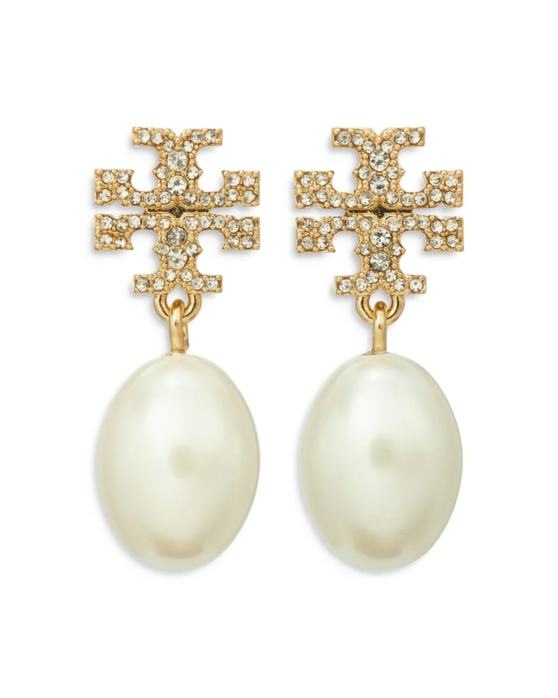 Moondance Pearl and Pavé Drop Earrings