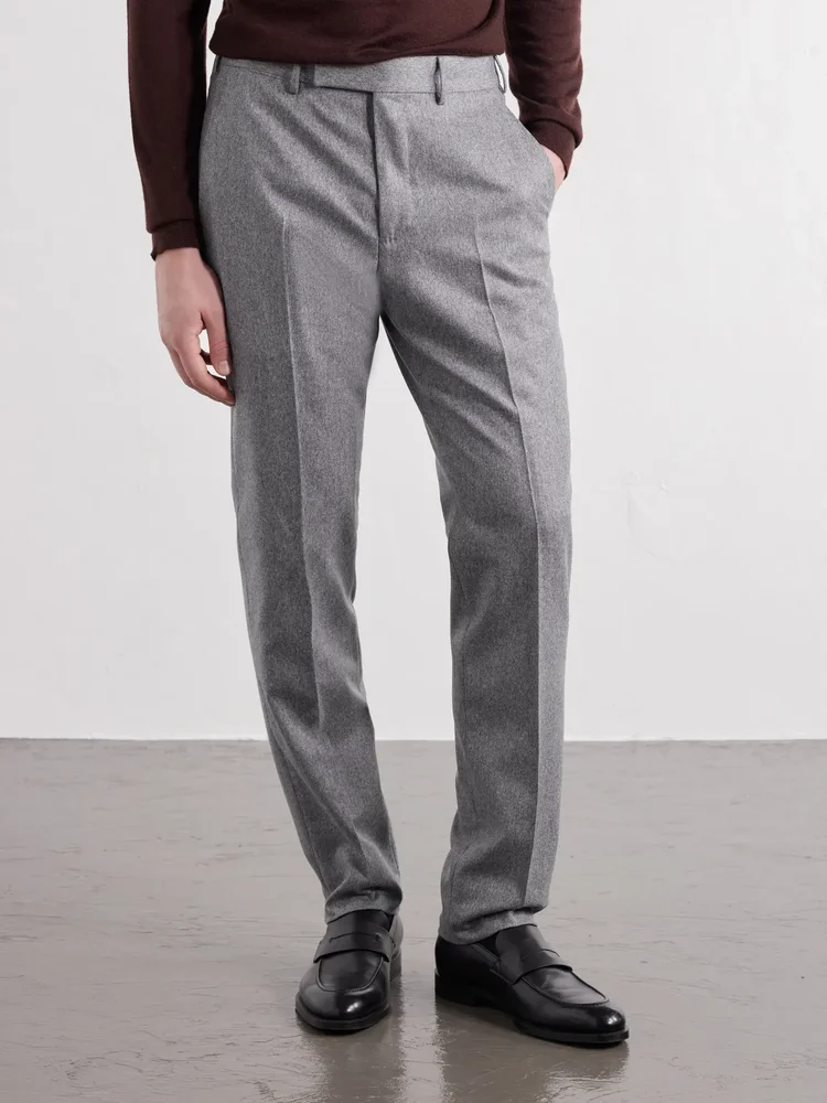 Tapered Wool and Cashmere-Blend Flannel Suit Trousers