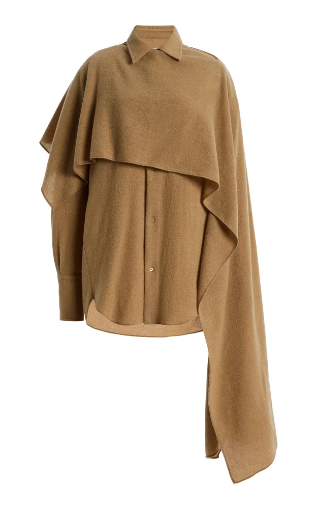 Georgia Scarf-Detailed Wool-Cashmere Shirt