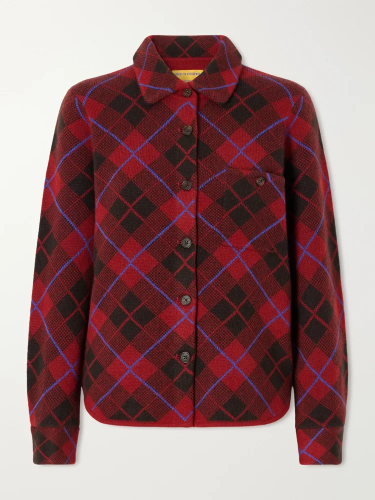 Dylan checked cashmere cardigan
