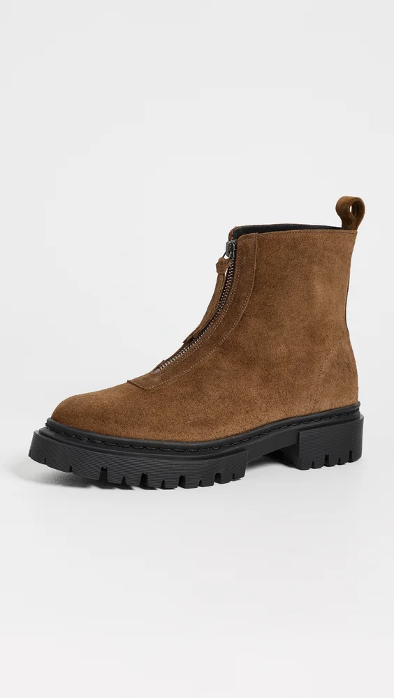 Miles Suede Zip Ankle Boots