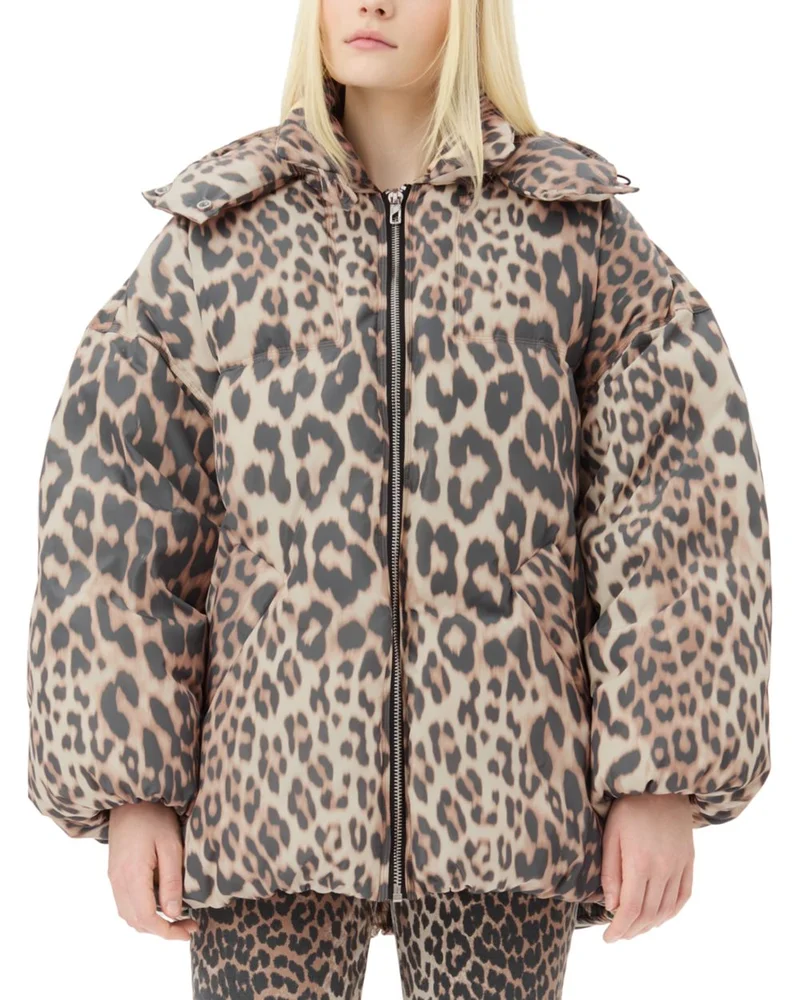 Leopard Puffer Down Jacket