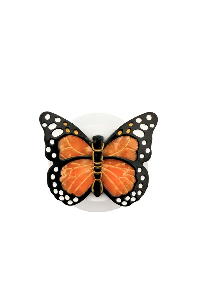 Hand-Painted Monarch Butterfly Grip Charm