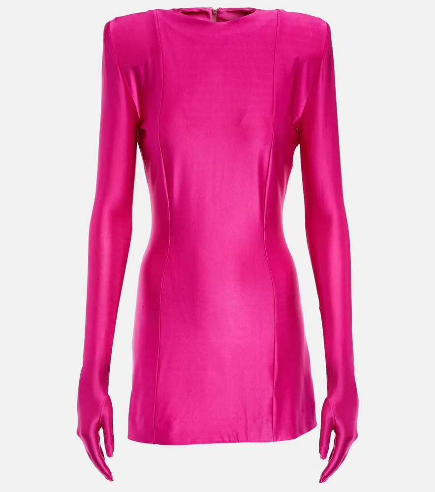 Diva gloves jersey minidress