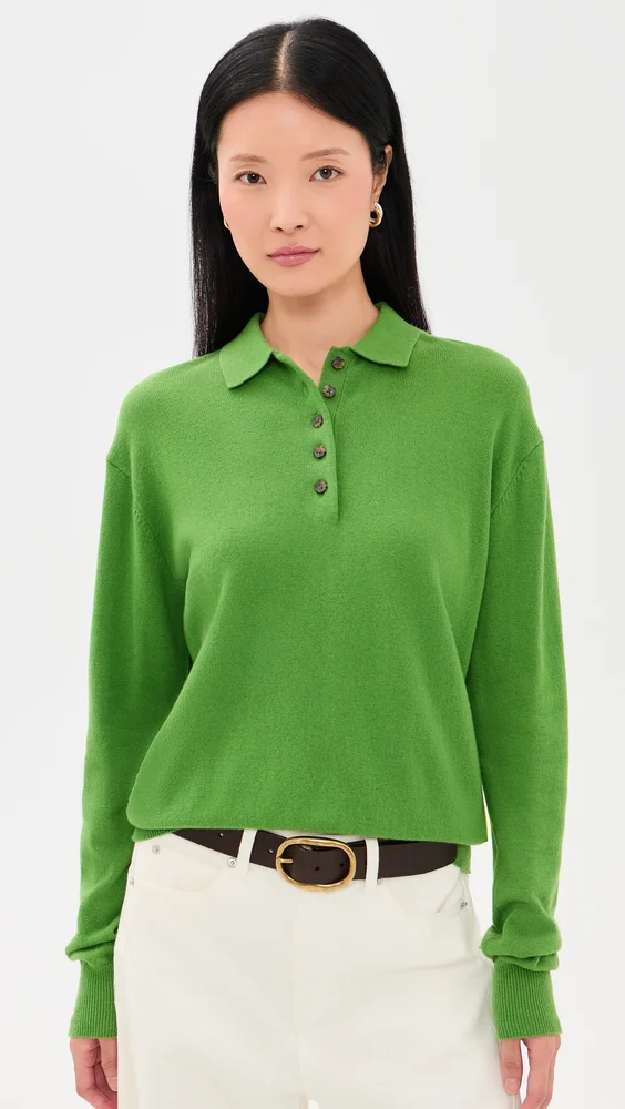 Polo Sweater In Soft Wool