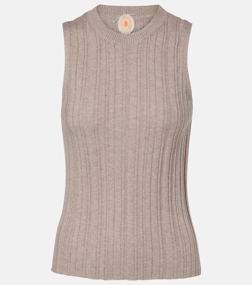 Cotton, silk, and cashmere tank top