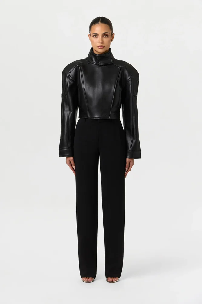 nakedwardrobe.com Vegan Leather Moto Jacket