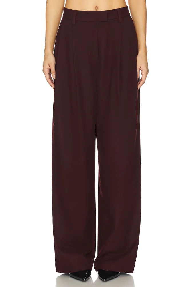 Eddie Pleated Wool Trouser